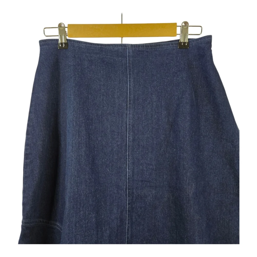 Blank NYC Womens Full Maxi Skirt, Dark Blue Denim, NWT, Aysemeteical Look - Picture 6 of 11